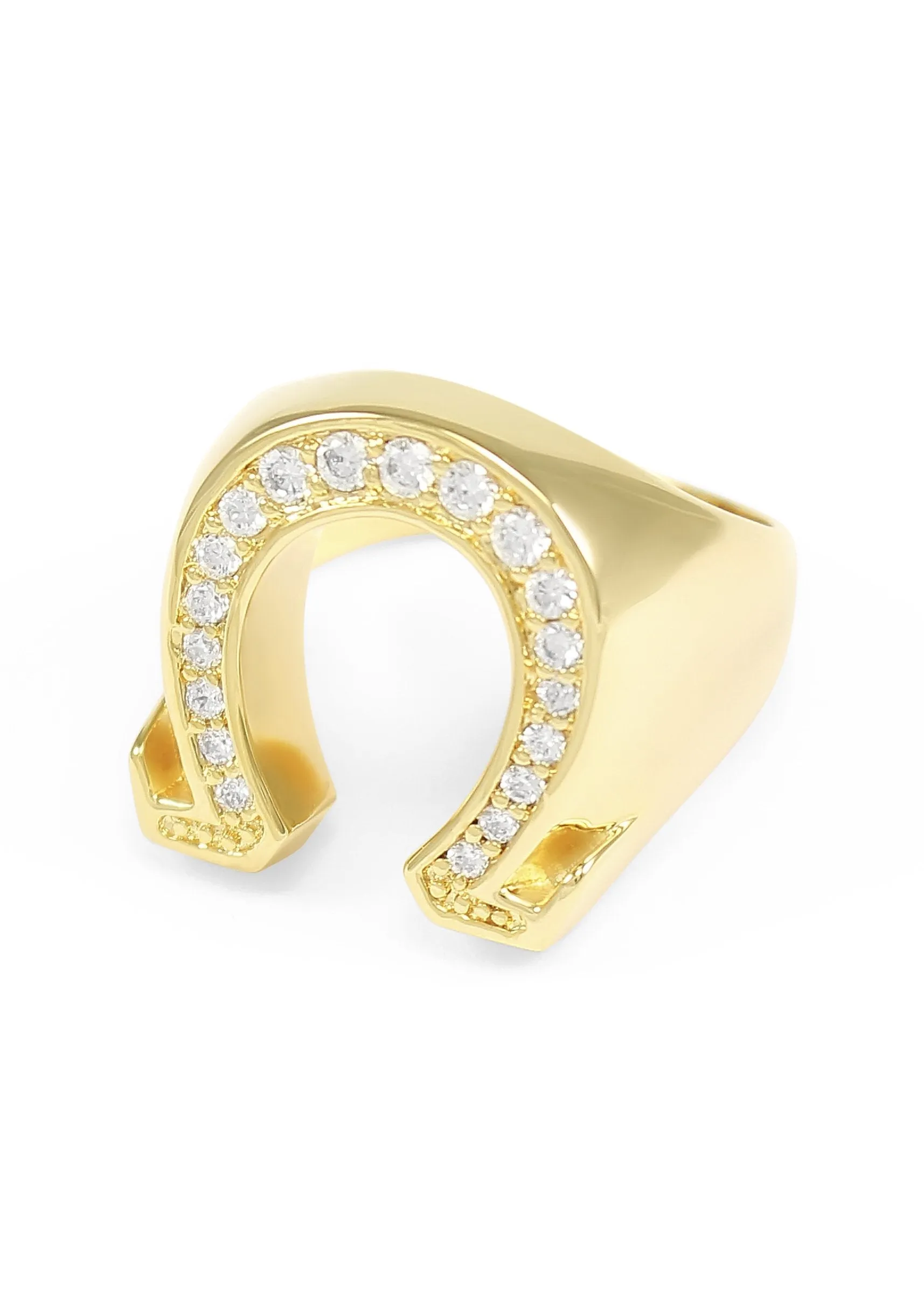 14k Gold Plated Omega Ring with 20 Stones