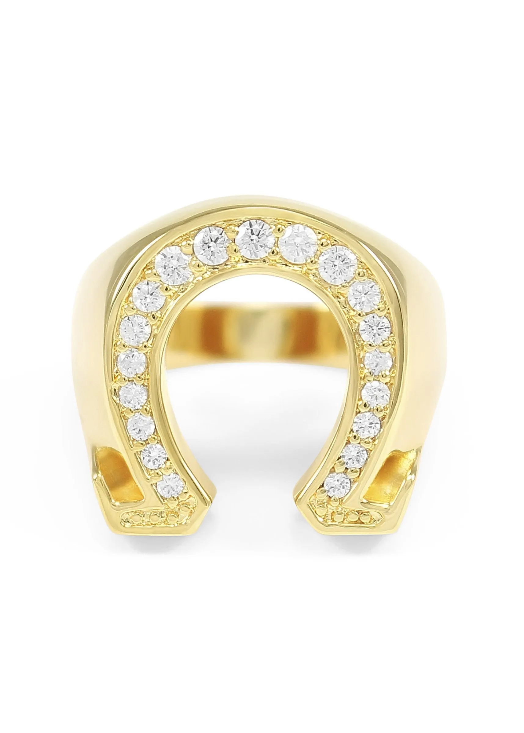 14k Gold Plated Omega Ring with 20 Stones