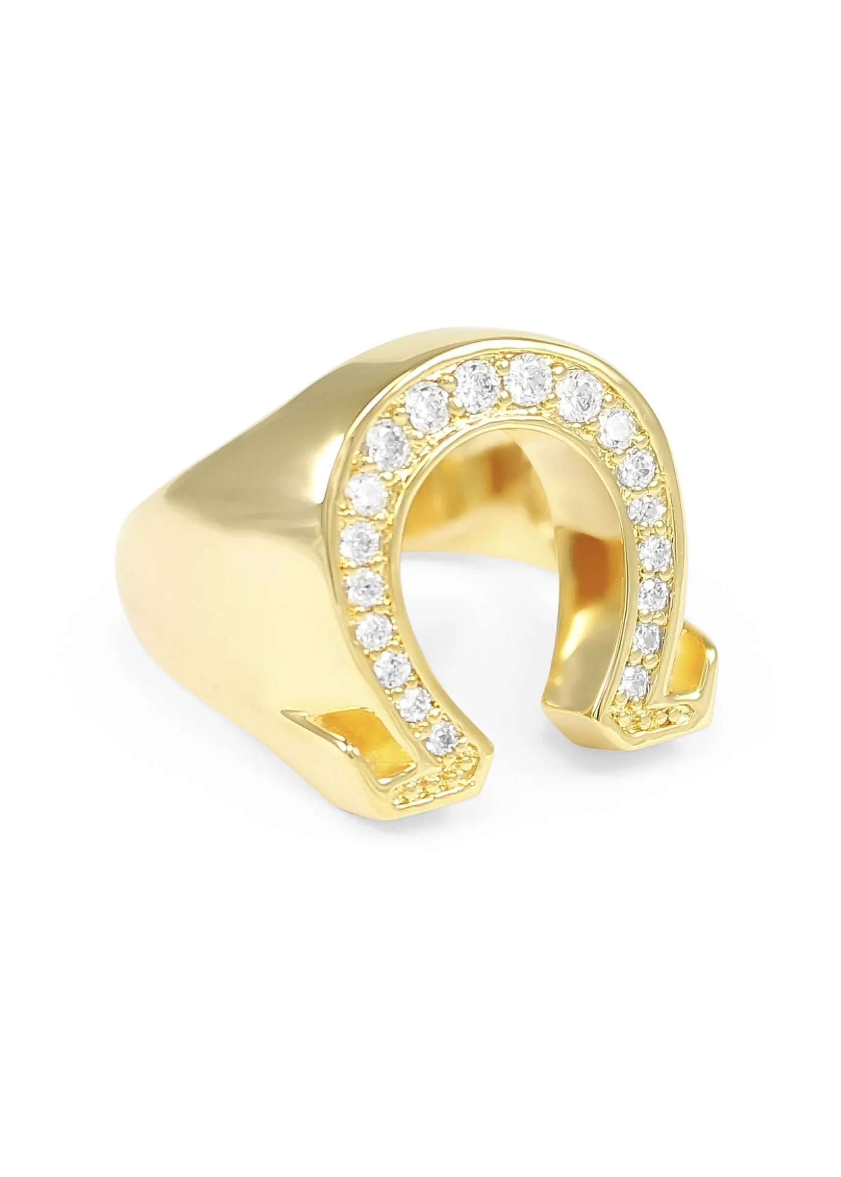 14k Gold Plated Omega Ring with 20 Stones