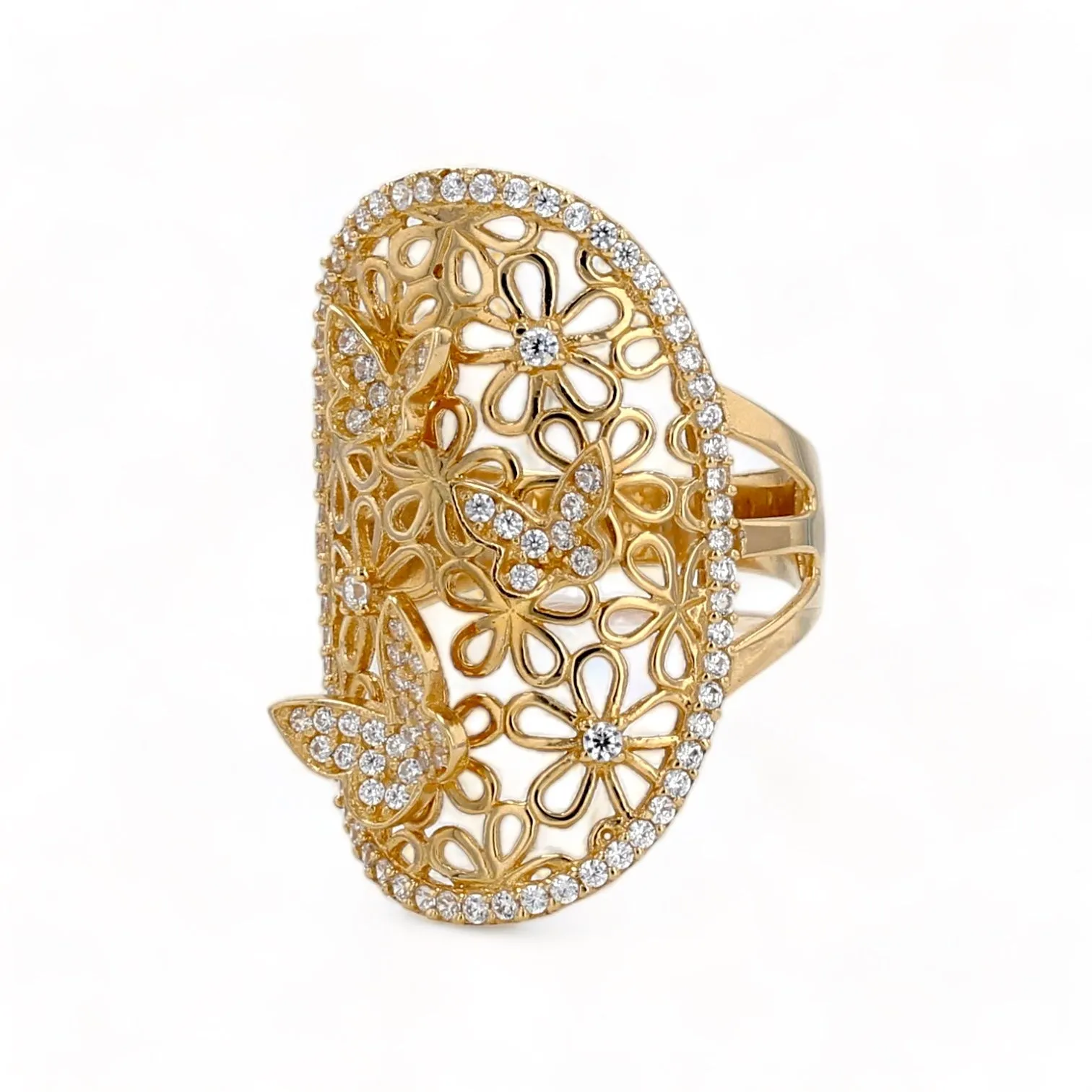 14K Yellow gold butterfly filigrana ring-223559