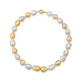 18k Gold Baroque South Sea Pearl Necklace KN00155