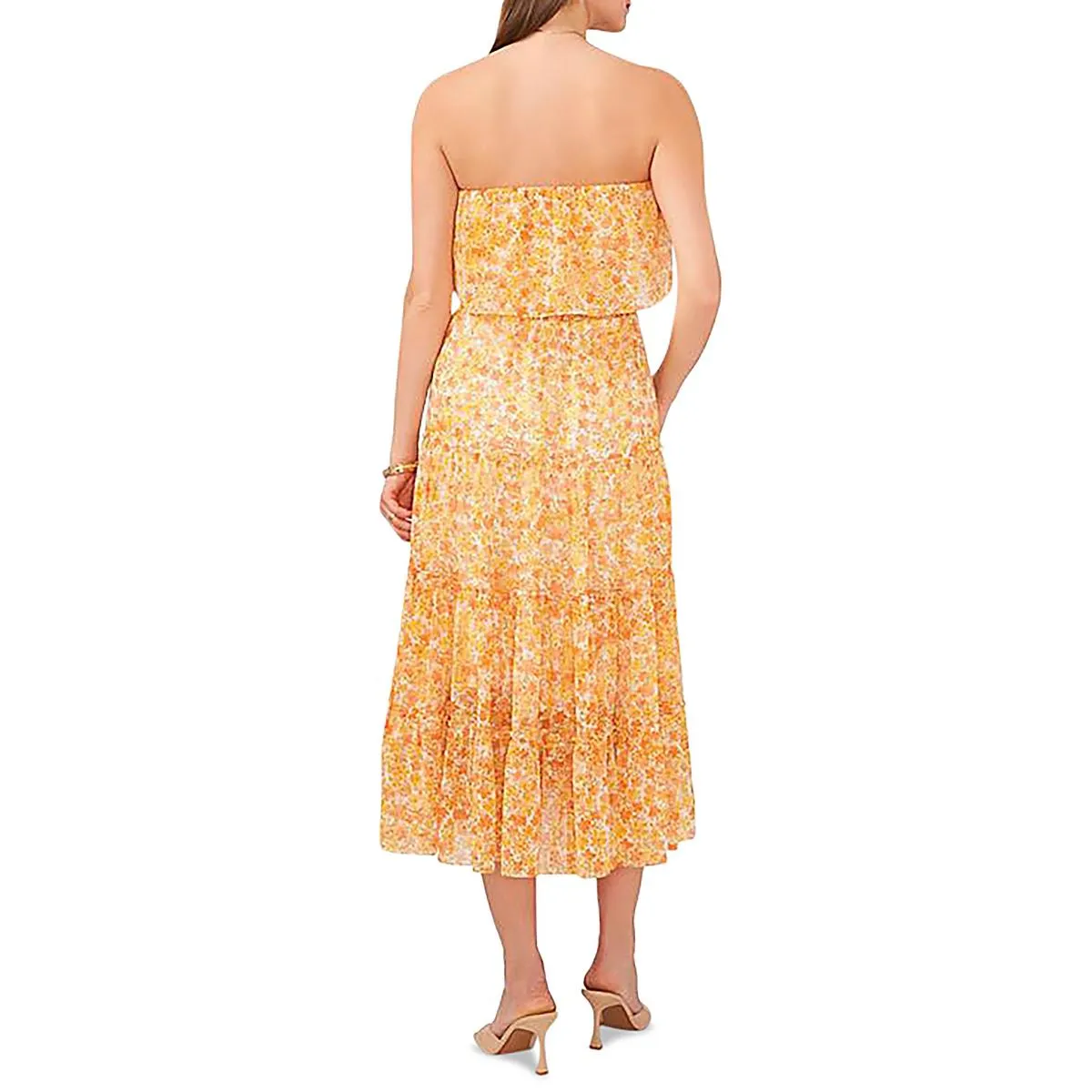 1.State Womens Floral Print Smocked Maxi Dress