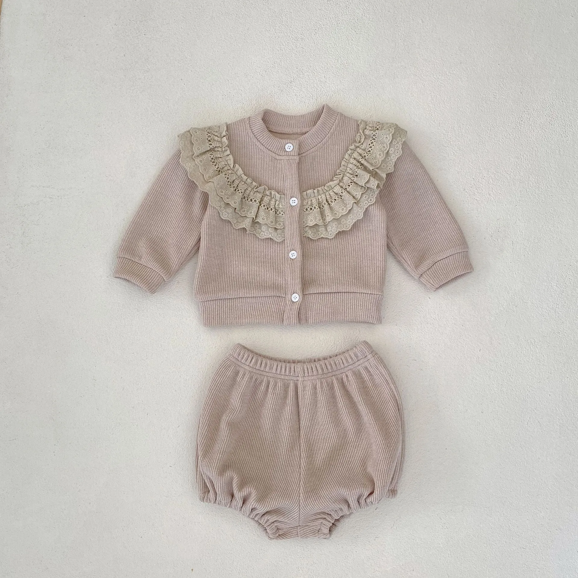 2 Pieces Set Baby Kid Girls Solid Color Tops And Shorts Wholesale 230828247