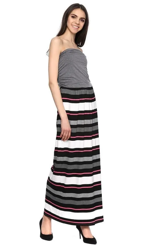 39157 striped strapless maxi dress