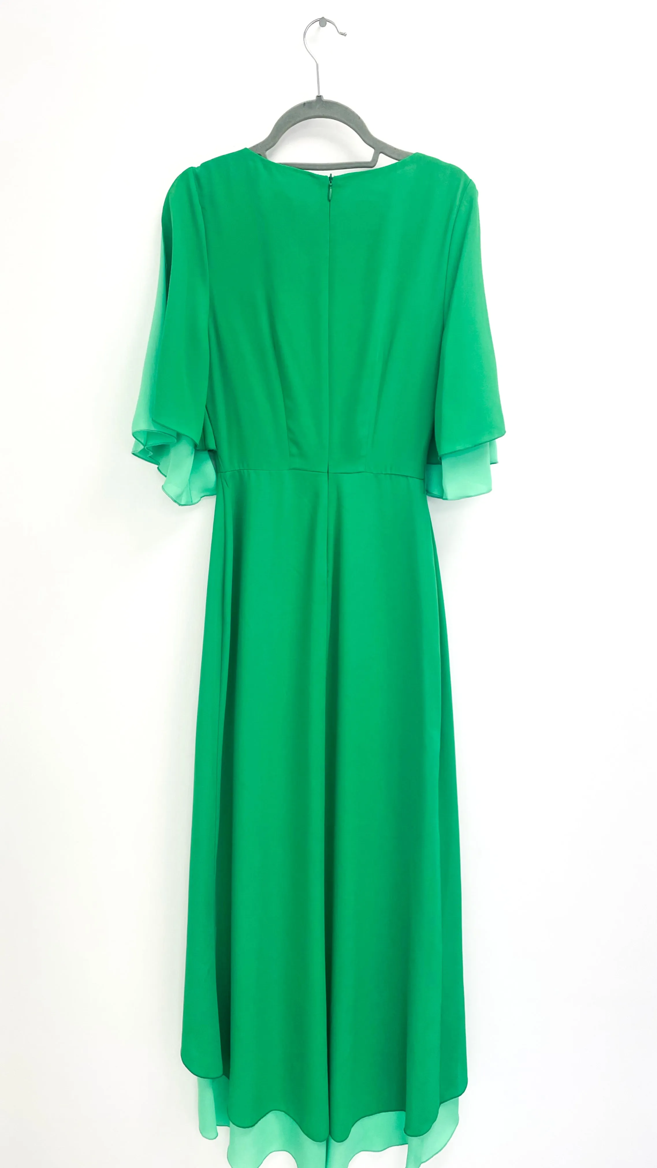 5-A1556 Cosima Green 2 Tone Flare Dress