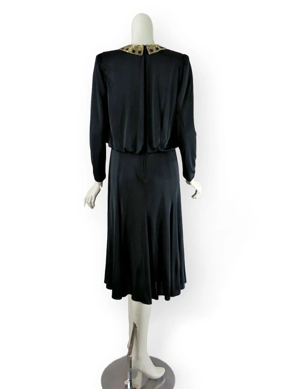 80s Black Disco Dress - sm, med