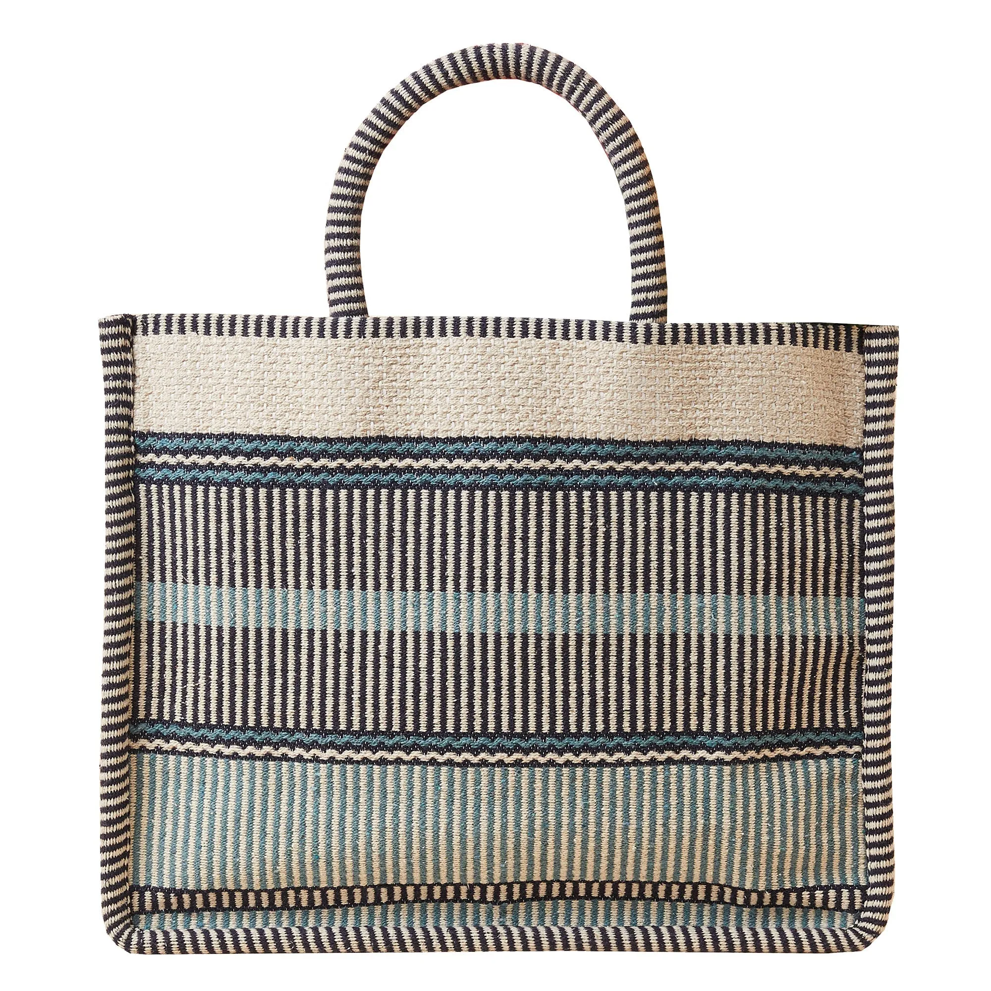 Accessorize London Women's Stripe Woven Large  Handheld Bag