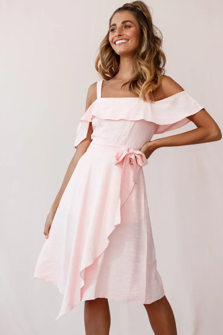 Adali Flowy Summer Midi Dress Pink