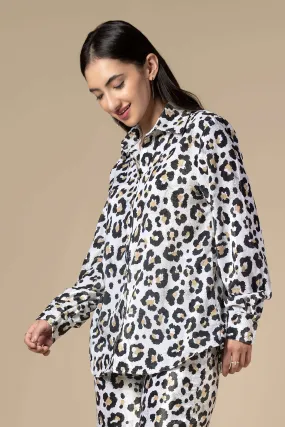 Animal Pattern Casual Shirt For Women