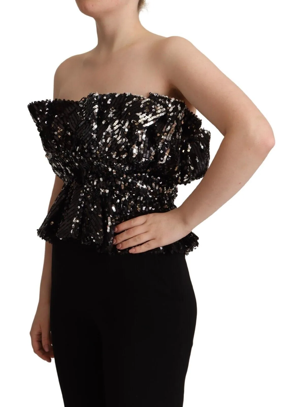 Aniye By Elegant Strapless Sequined Women's Top