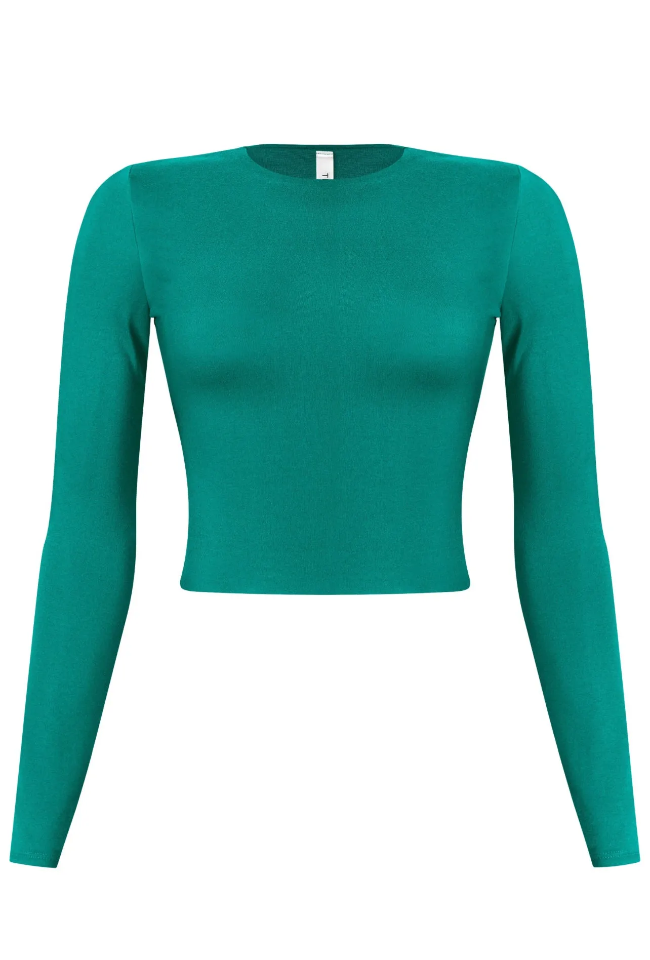 Arianna Long Sleeve Solid Basic Crop Top