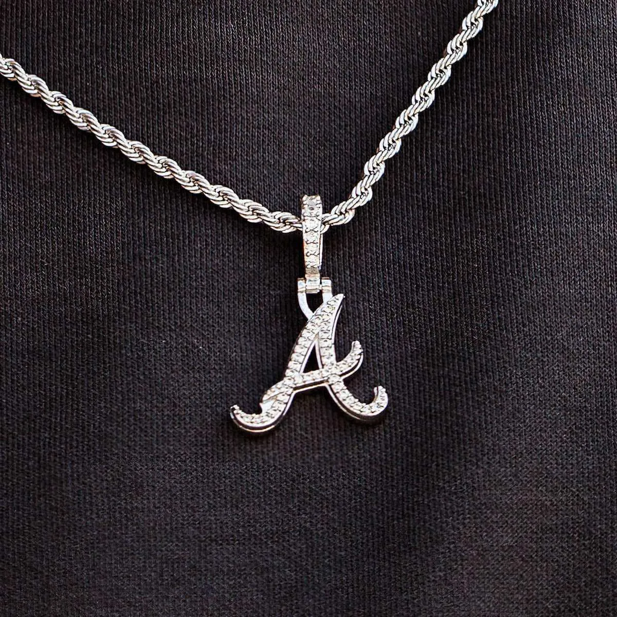 Atlanta Braves Micro Pendant in White Gold