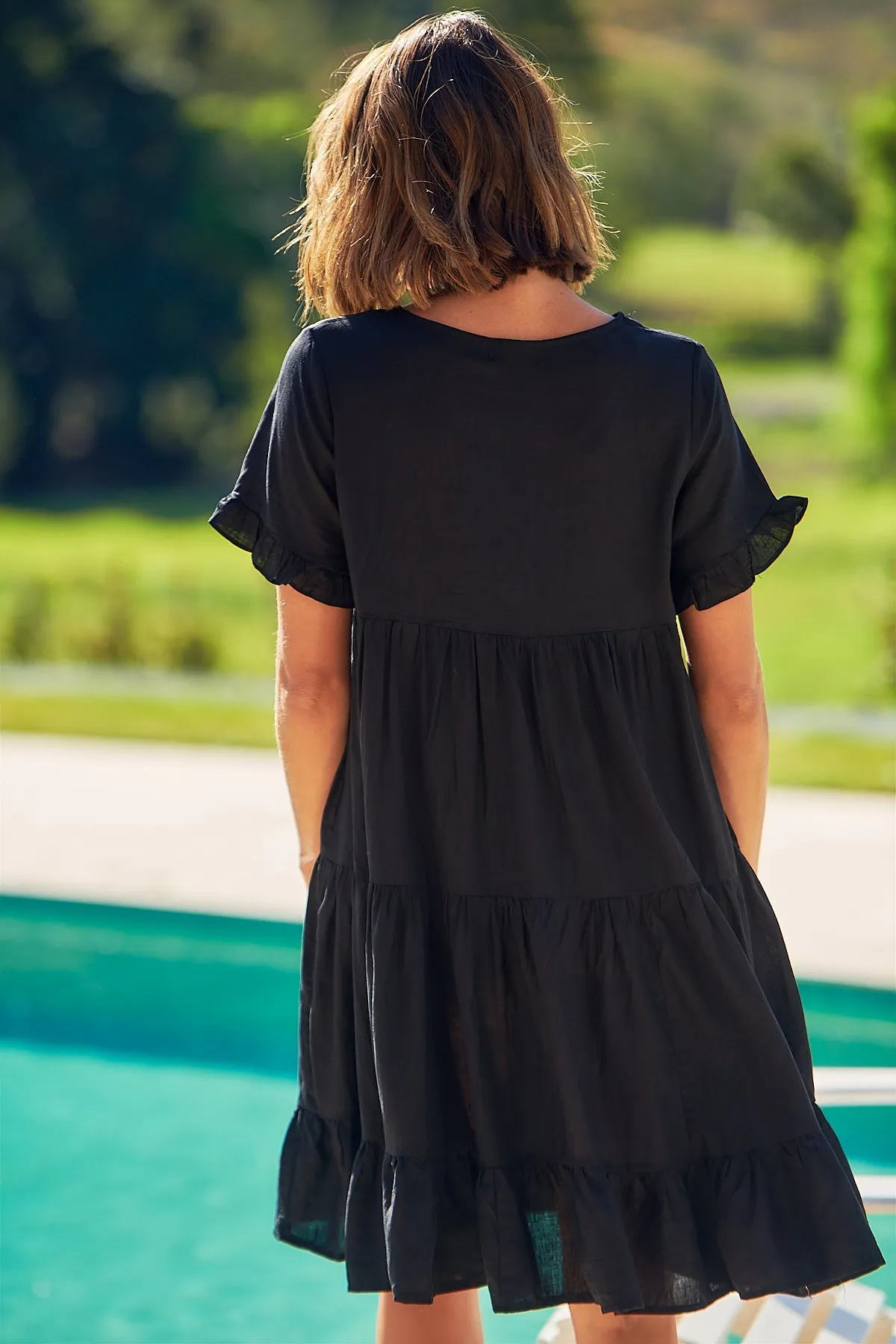 Aviana Black Smock Dress