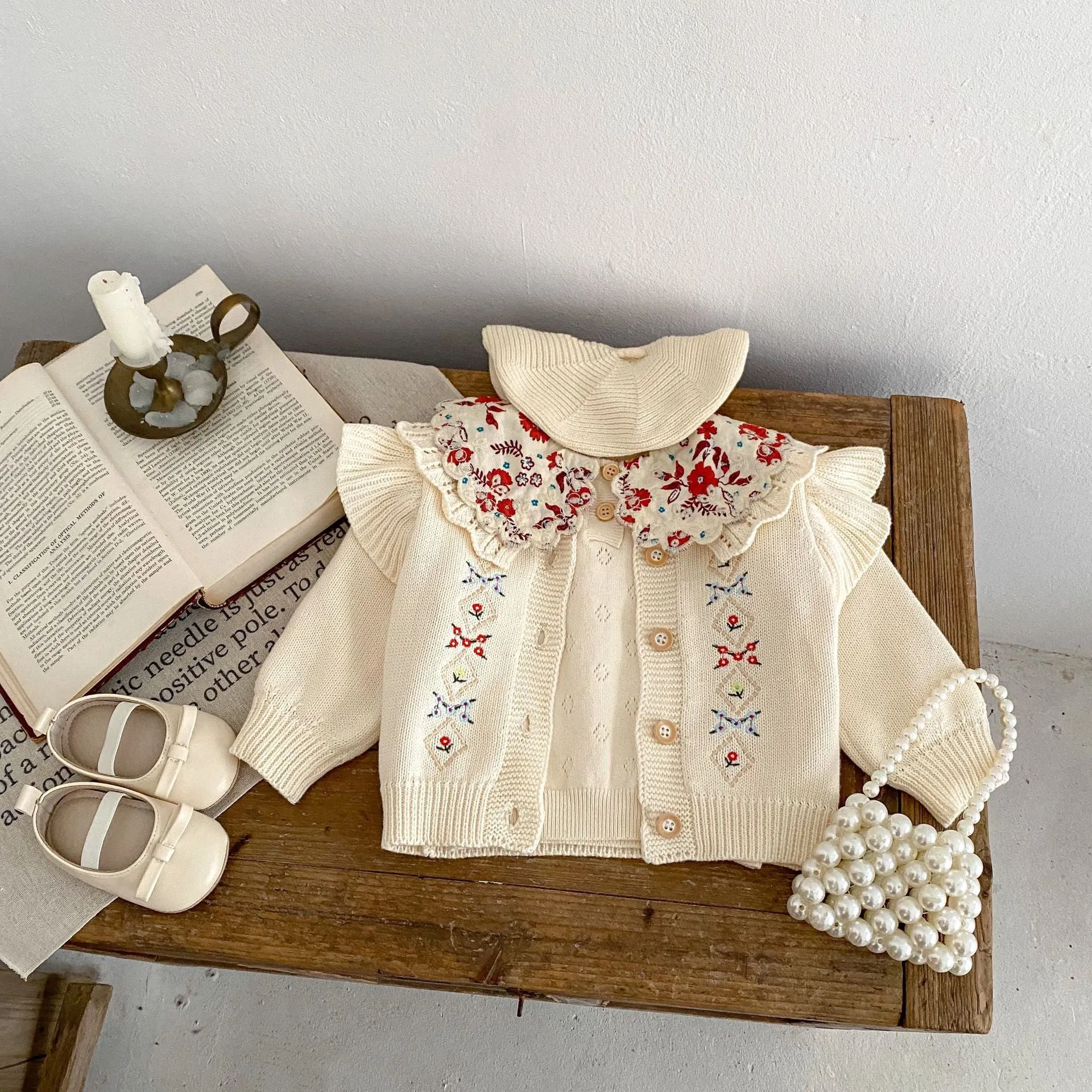 Baby Kid Girls Flower Embroidered Cardigan Wholesale 24011159