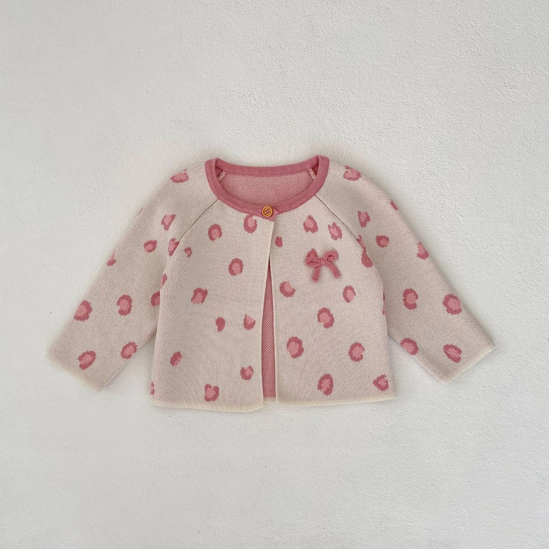 Baby Kid Girls Solid Color Polka dots Print Cardigan And Dresses Wholesale 230828228