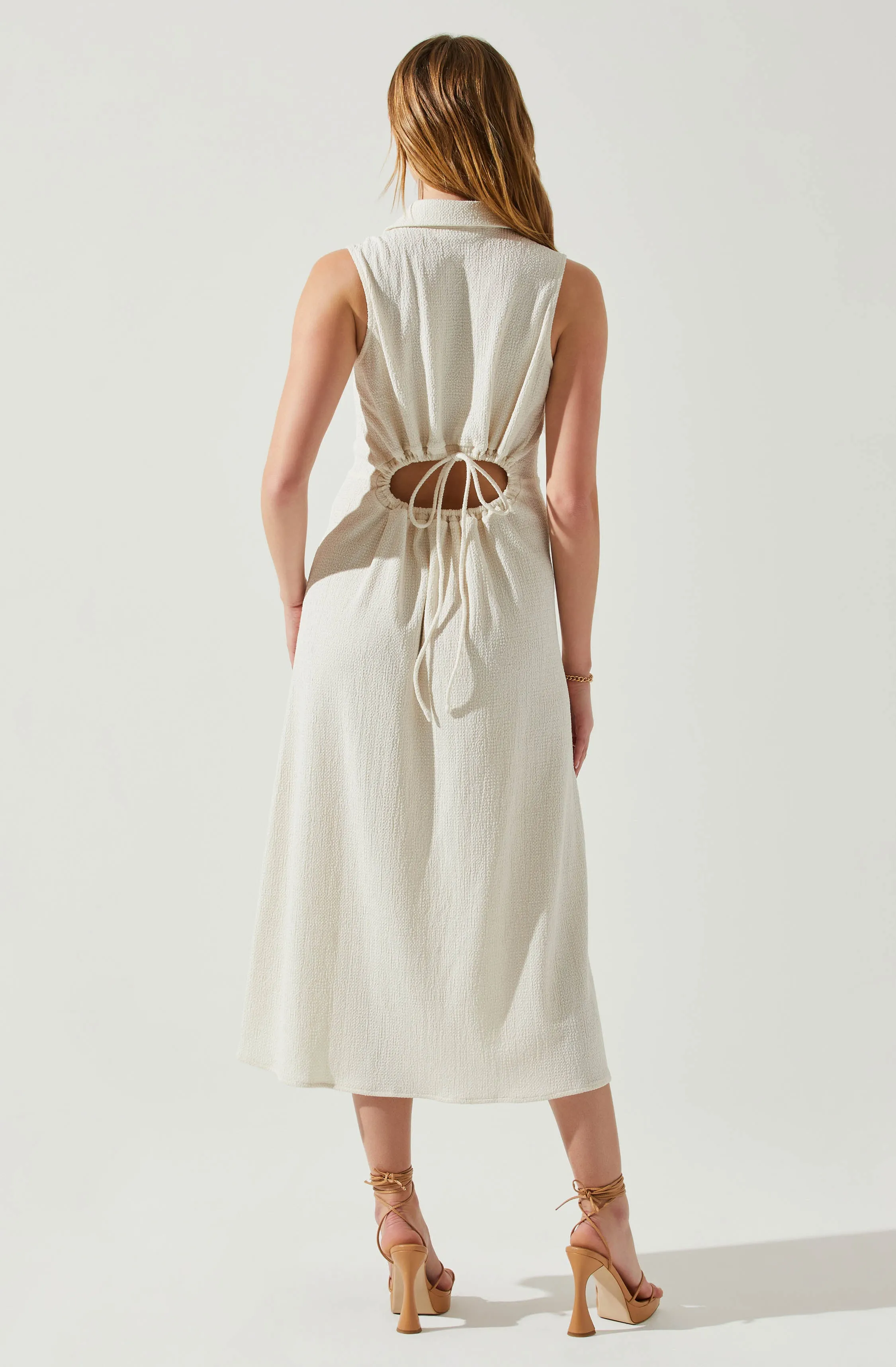 Back Cutout Sleeveless Midi Dress