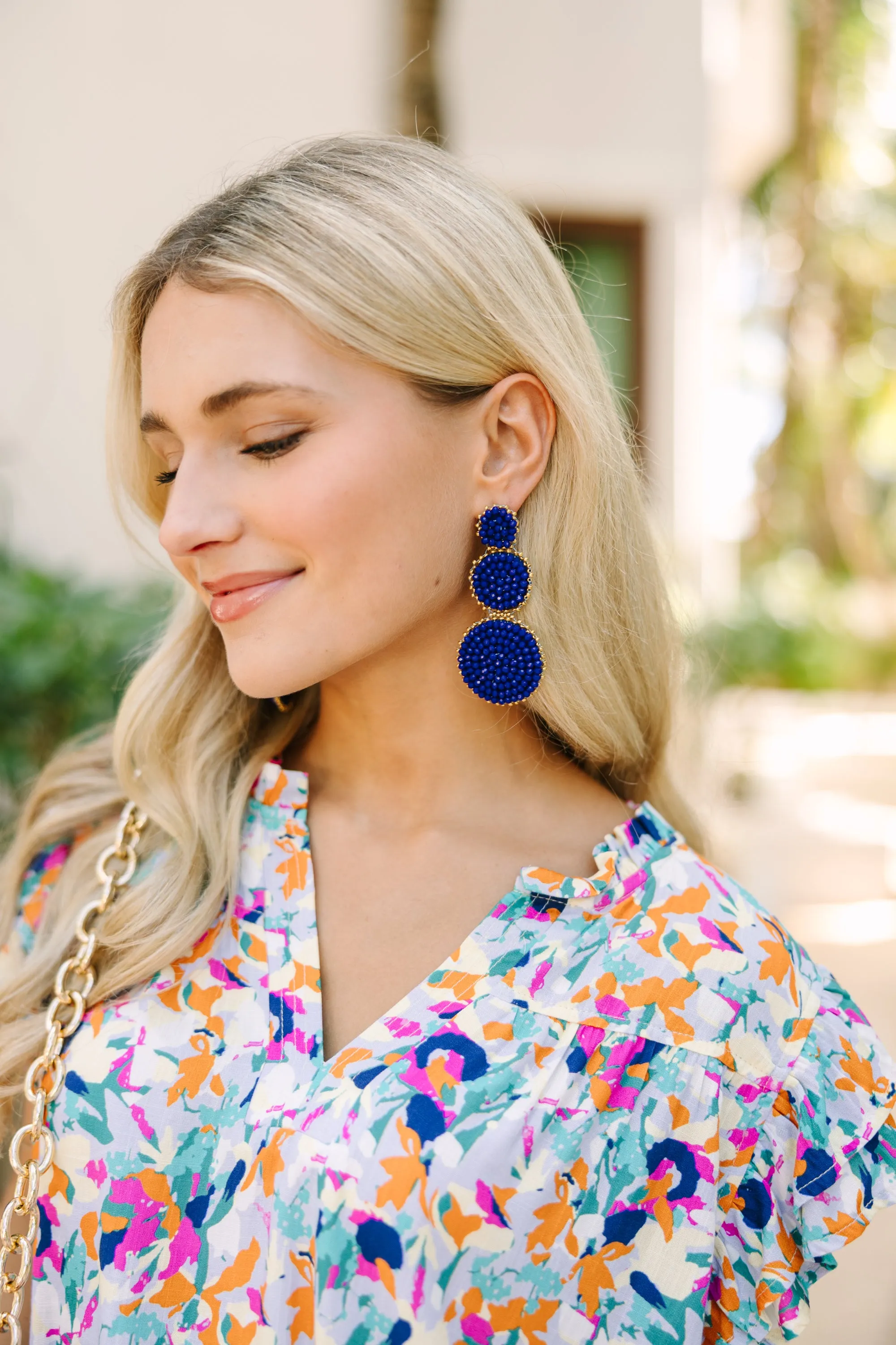 Be The One Royal Blue Beaded Earrings