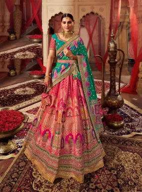 BEAUTIFUL ROYAL BLUE AND PINK LEHENGA SET - RENT