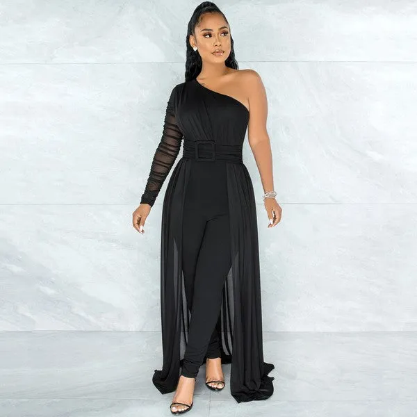 Black One Shoulder Jumpsuit