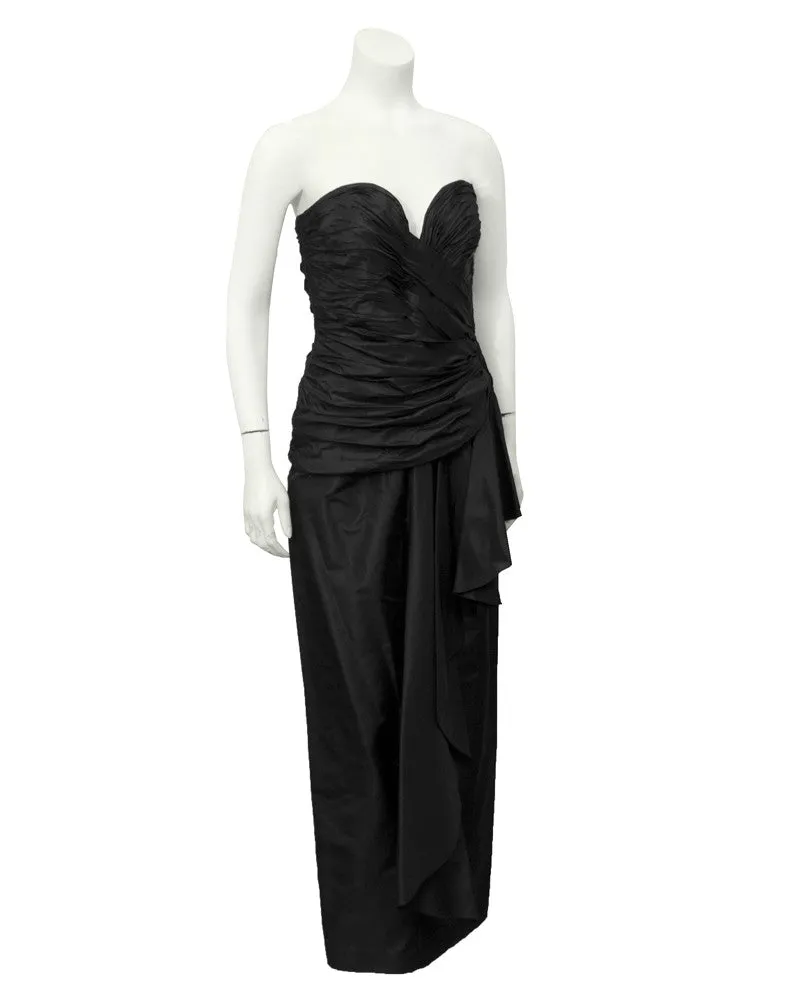 Black strapless gown