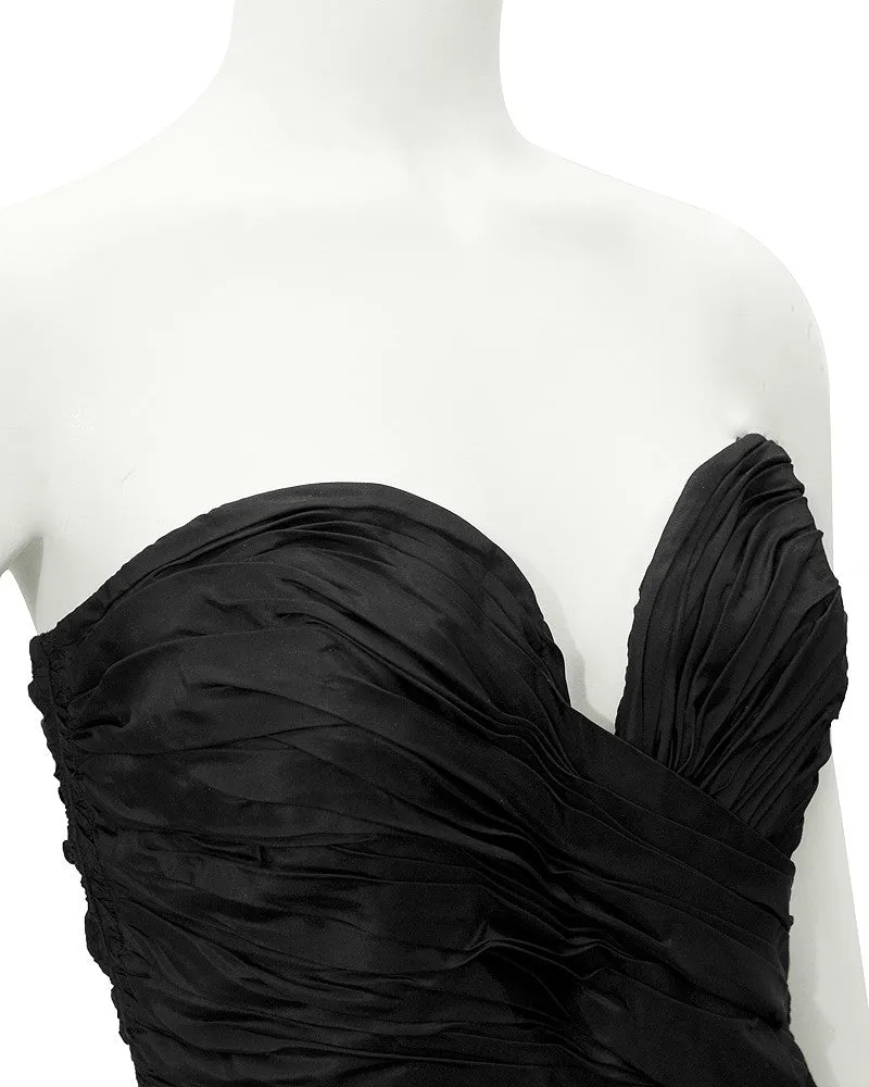 Black strapless gown