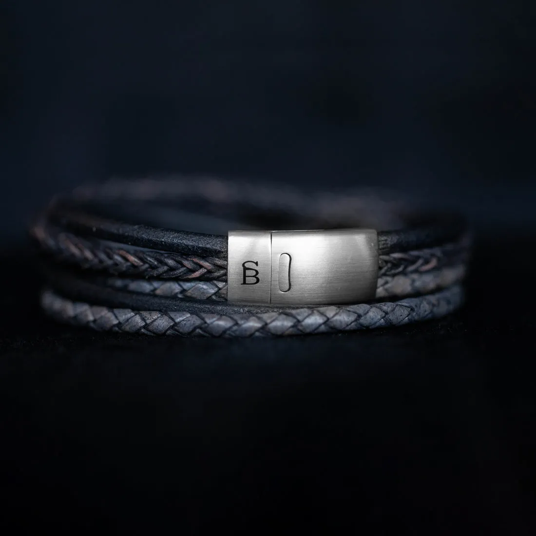 Bonacci Leather Bracelet Denim Blue