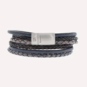 Bonacci Leather Bracelet Denim Blue