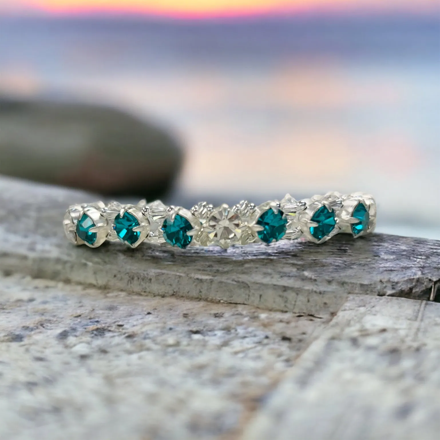 Bracelet Kit - Blue Zircon Glitter Bracelet by Toocutebeads.com