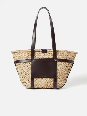 Broadwell Straw Leather Bag | Brown