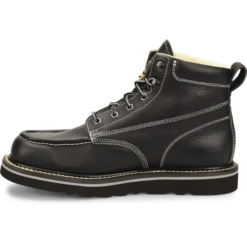 Carolina Men's Flatiron 6" Moc Toe Wedge Work Boot - Black - CA7007