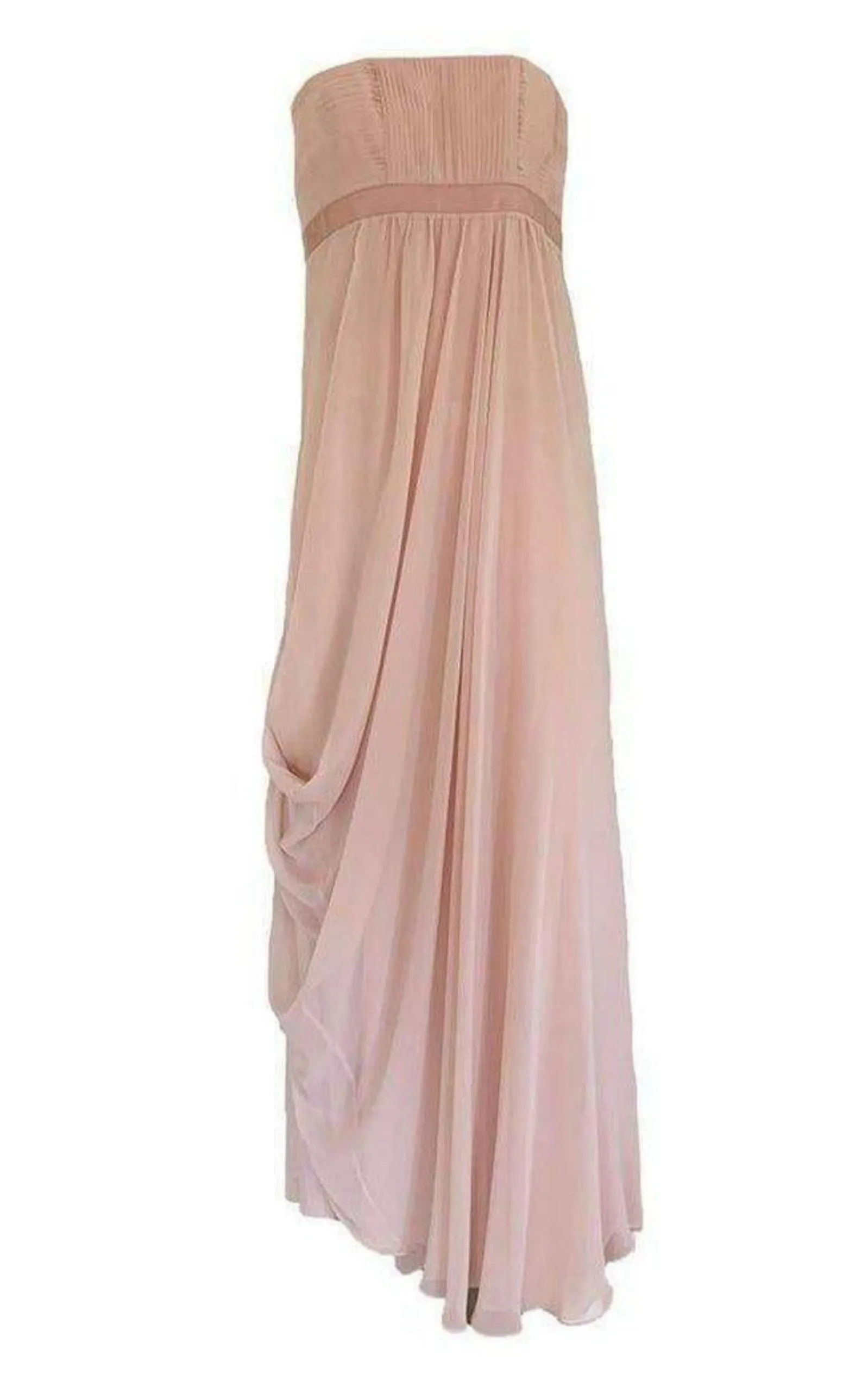 Cascade Bare Pink Strapless Gown