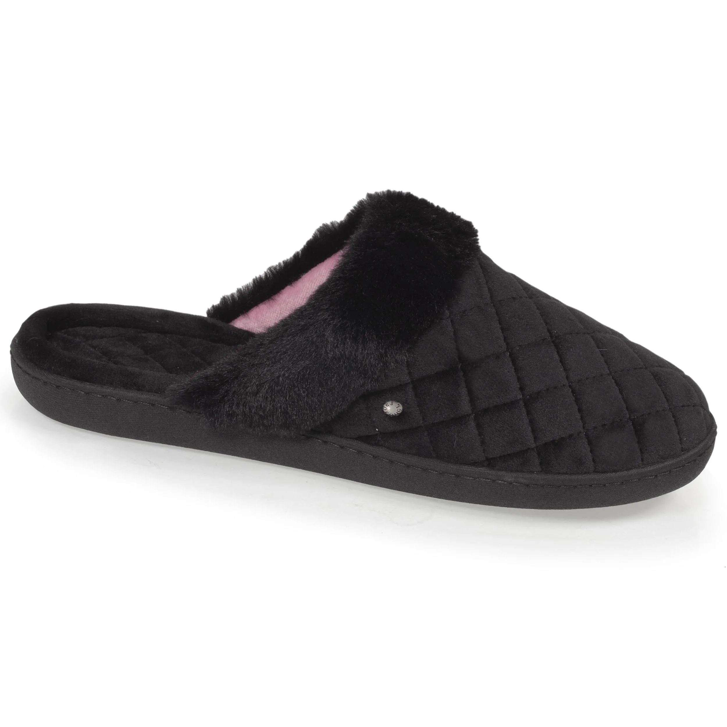 Chaussons mules Femme matelassé Noir