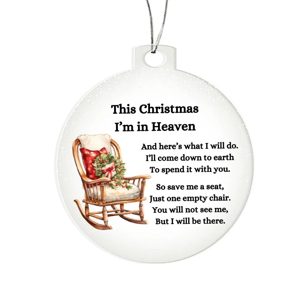 Christmas in Heaven Memorial Condolence Gift Acrylic Ornament