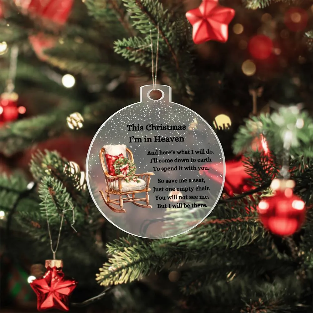 Christmas in Heaven Memorial Condolence Gift Acrylic Ornament