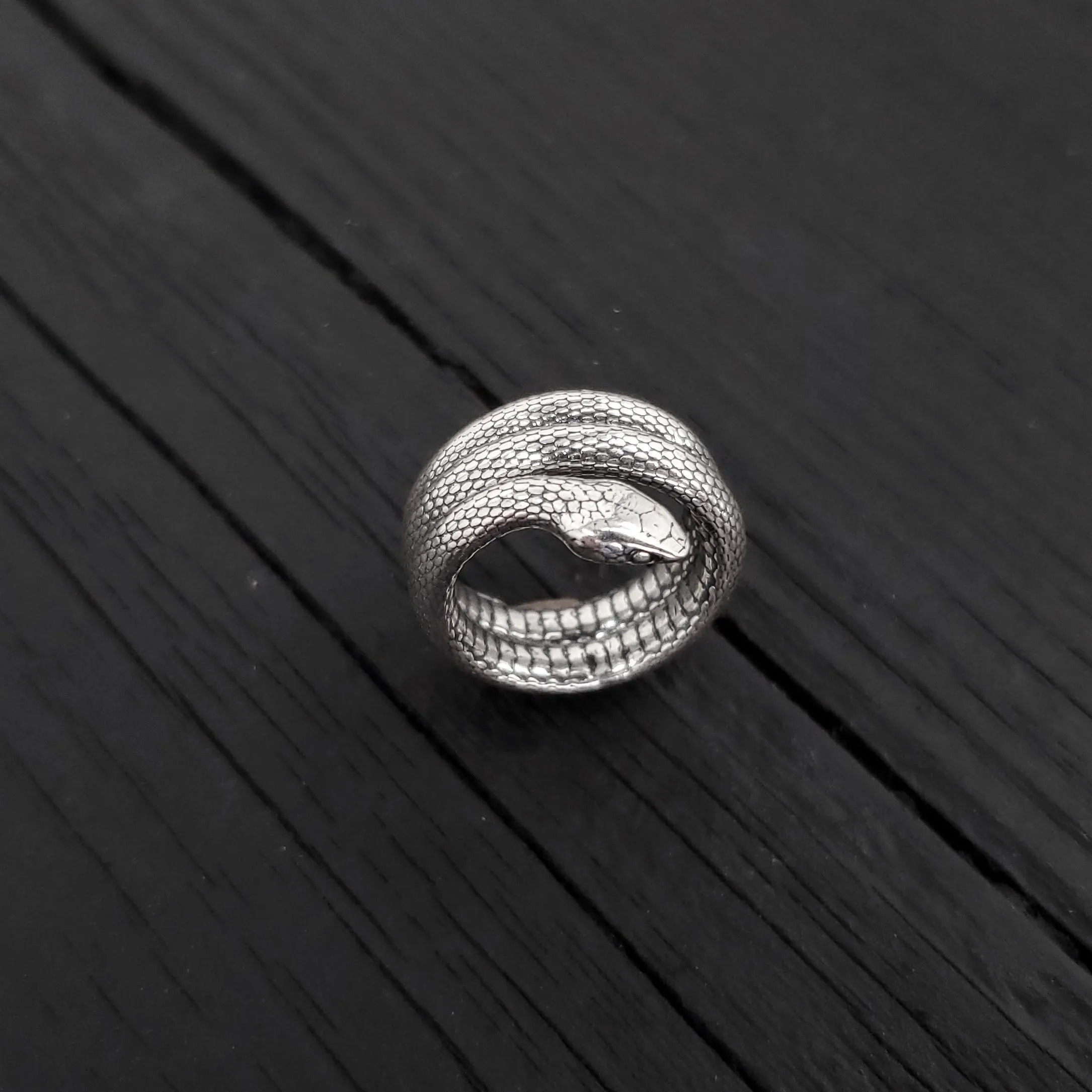 Colubrid Snake Wrap Ring - Sterling Silver