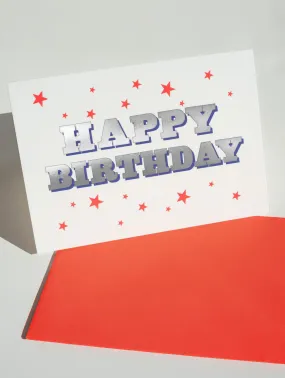 DANDY STAR HAPPY BIRTHDAY GREETING CARD - RED