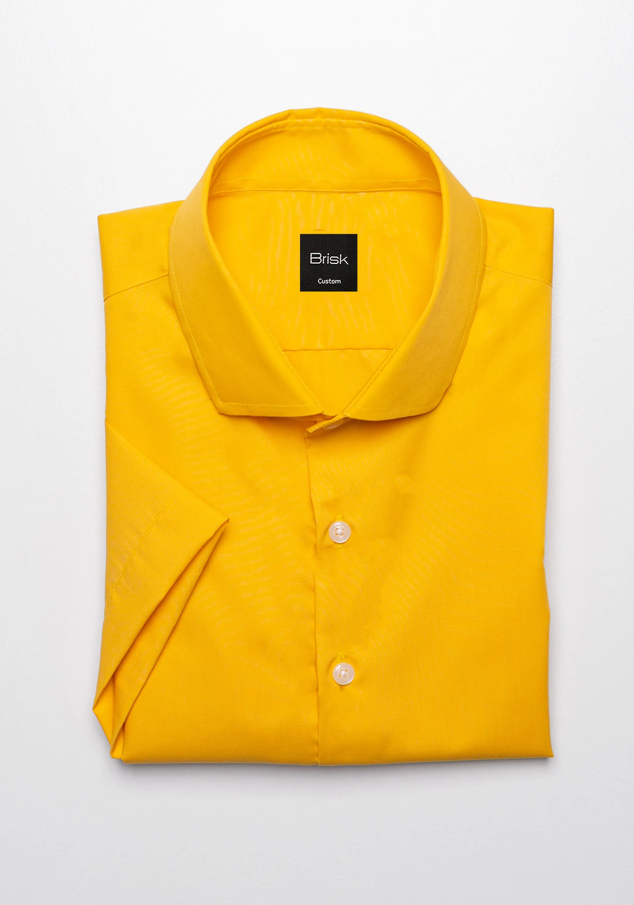 Deep Yellow Poplin Half Sleeves Shirt - Wrinkle Resistant