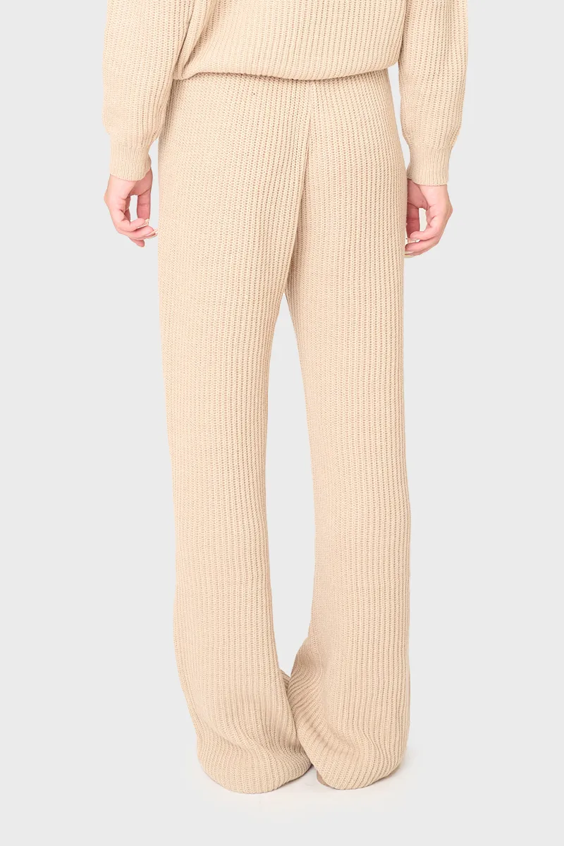 Drawstring Pull On Ribbed Sweater Knit Pant