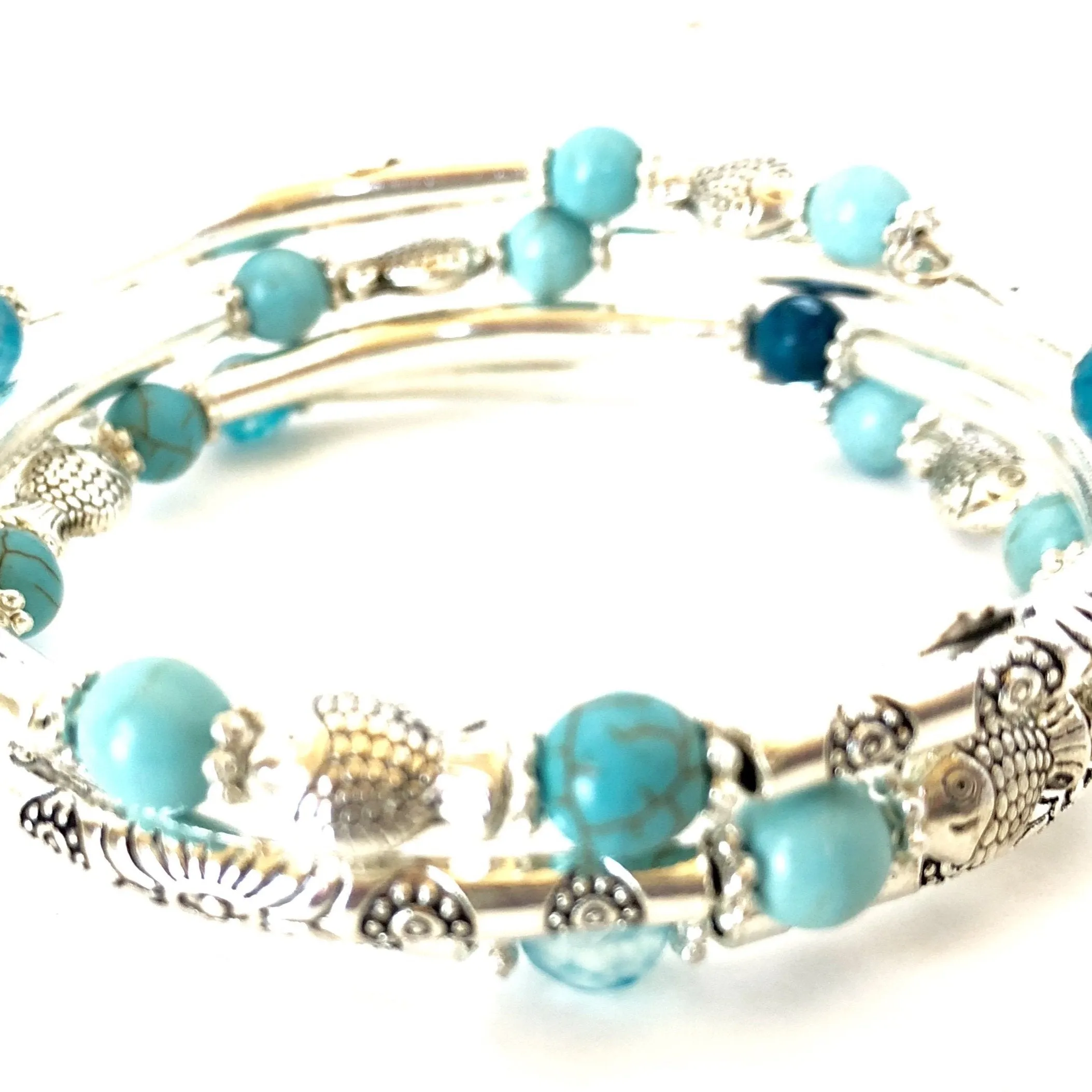 Fishy, Fishy Memory Wire Wrap Bracelet