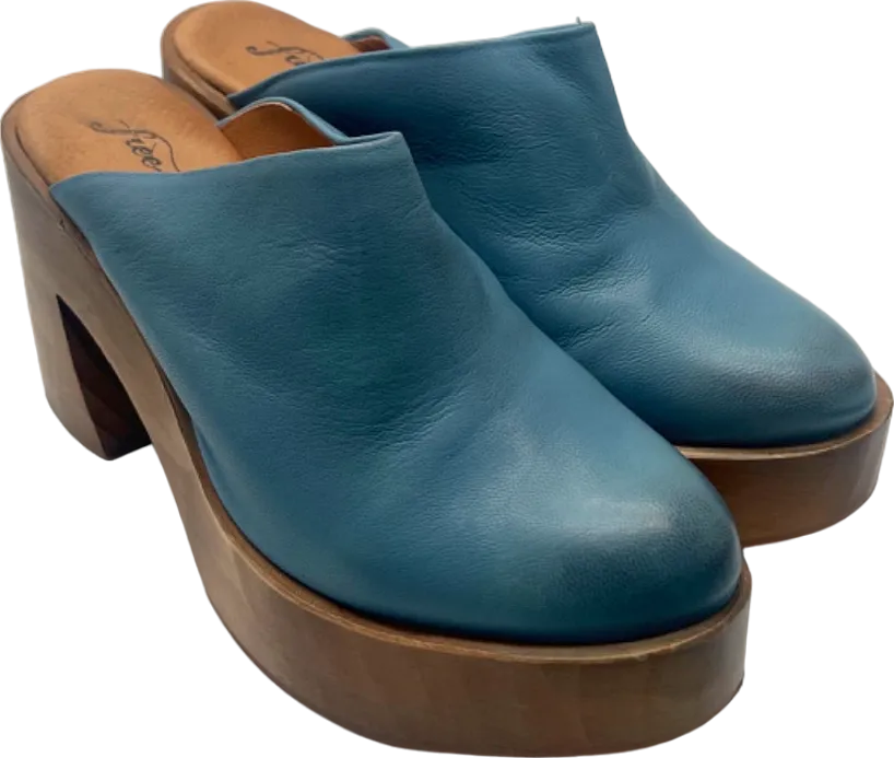 Free People Blue Heeled Mules UK 5