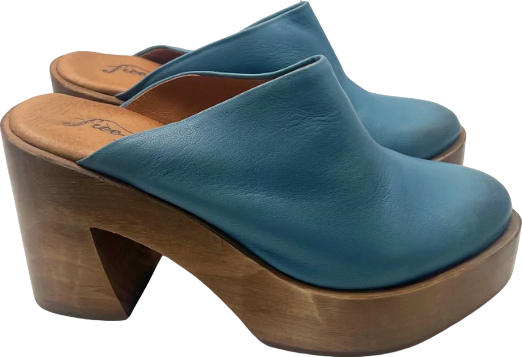 Free People Blue Heeled Mules UK 5