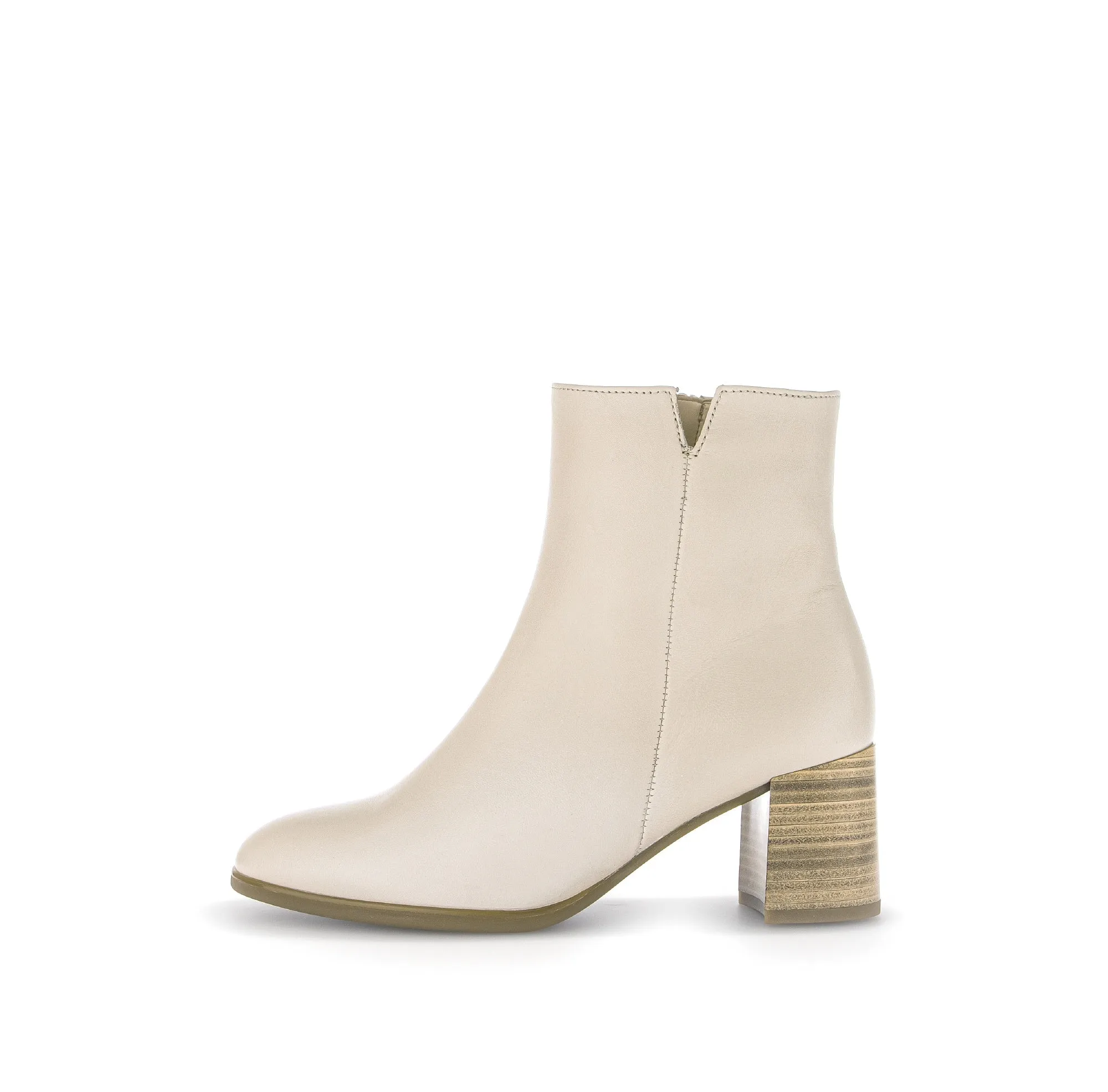 Gabor Cream Leather Ankle Boot