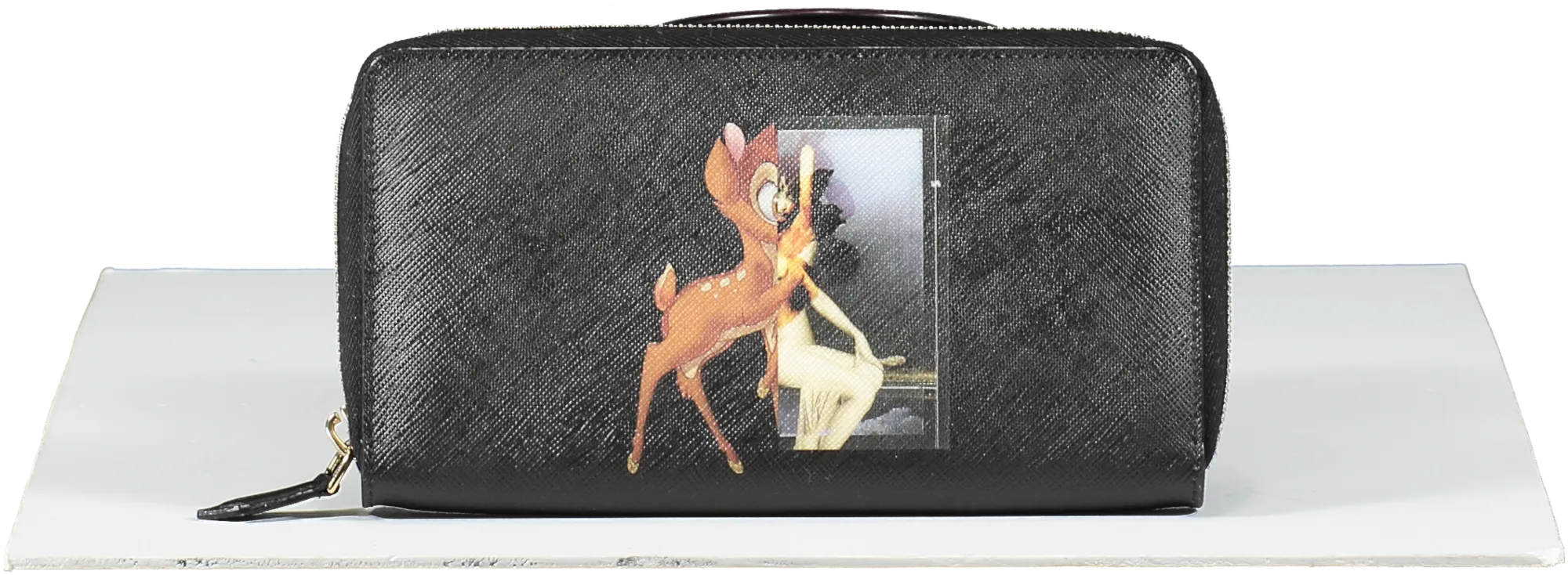 GIvenchy Black Coated Canvas Bambi Zip Around Wallet