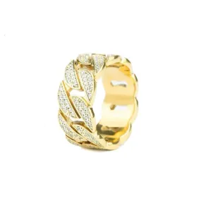 Gold Gods Diamond Cuban Ring