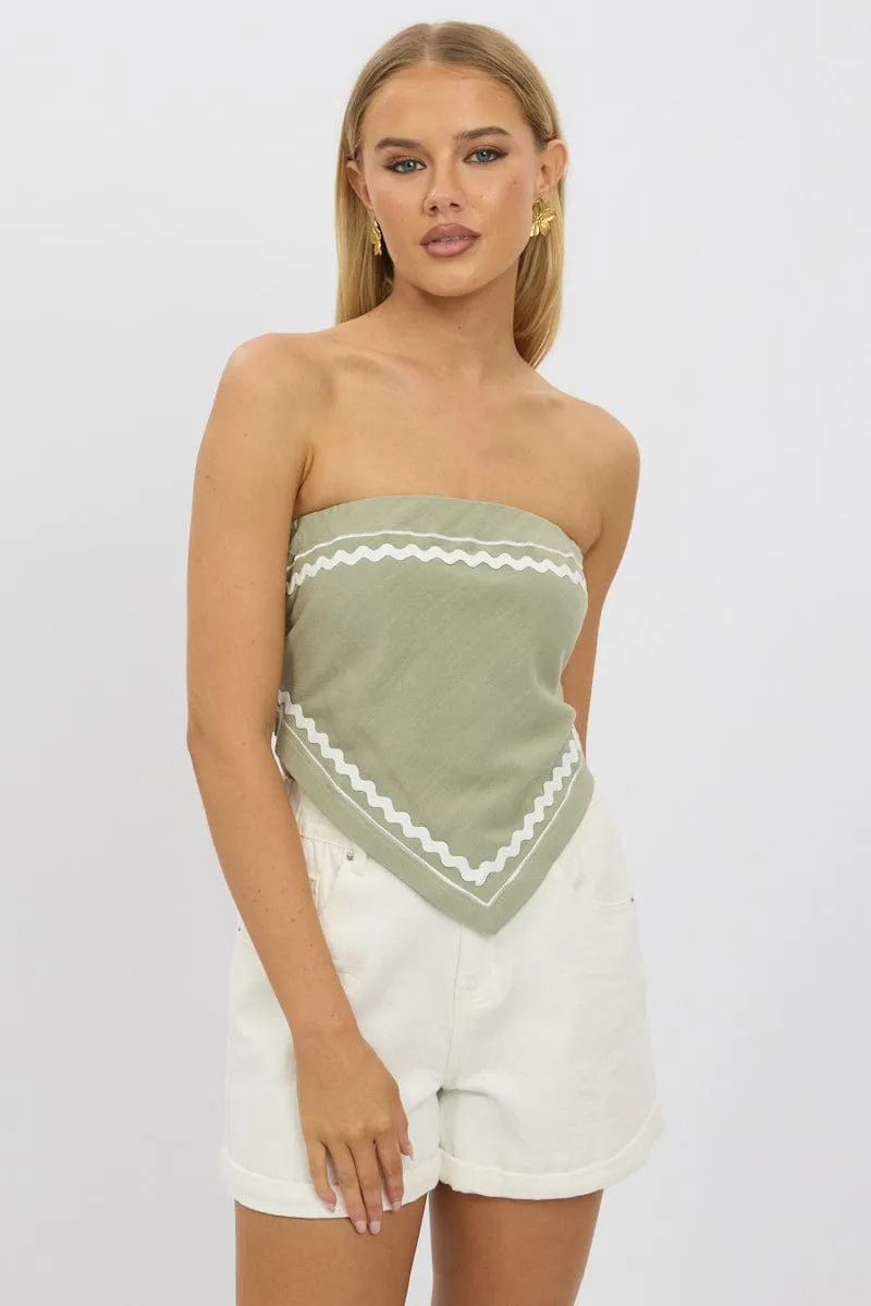 Green Scarf Top Sleeveless Ric Rac