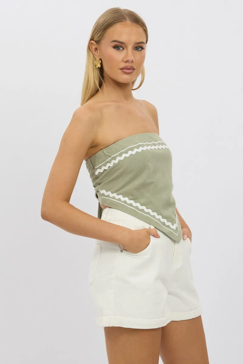 Green Scarf Top Sleeveless Ric Rac