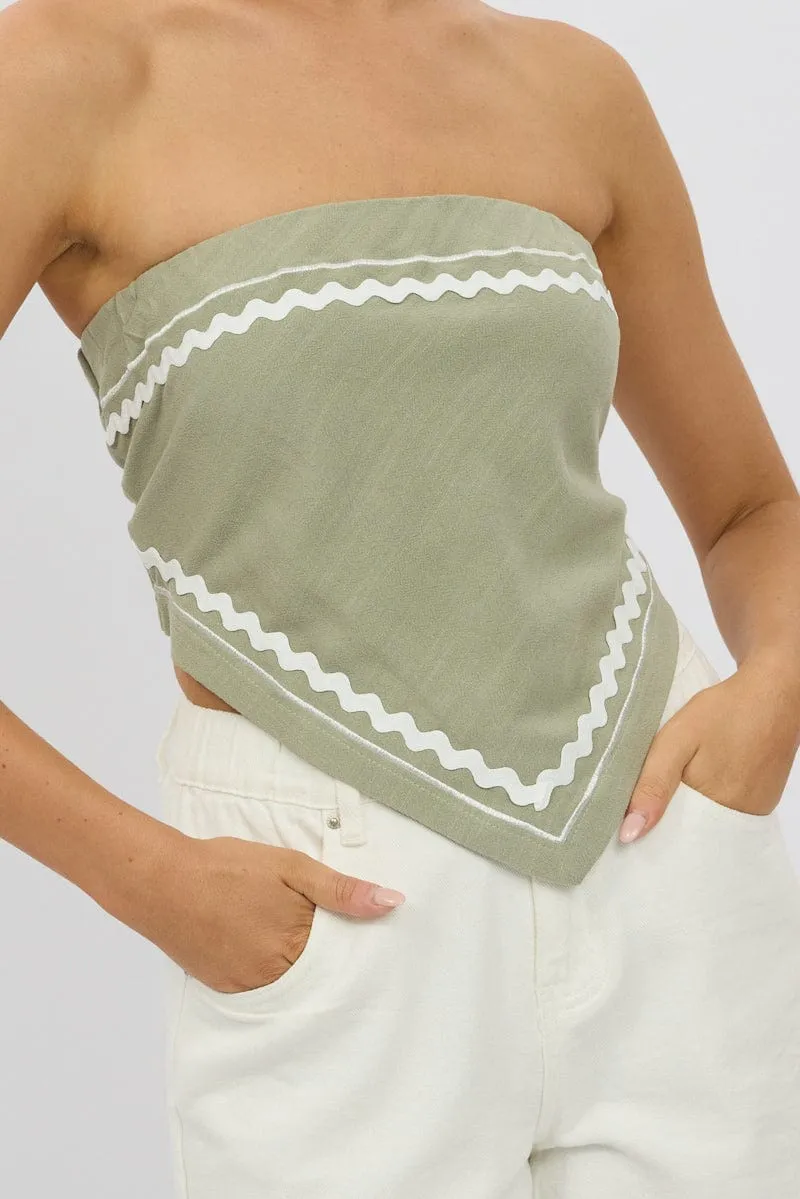 Green Scarf Top Sleeveless Ric Rac