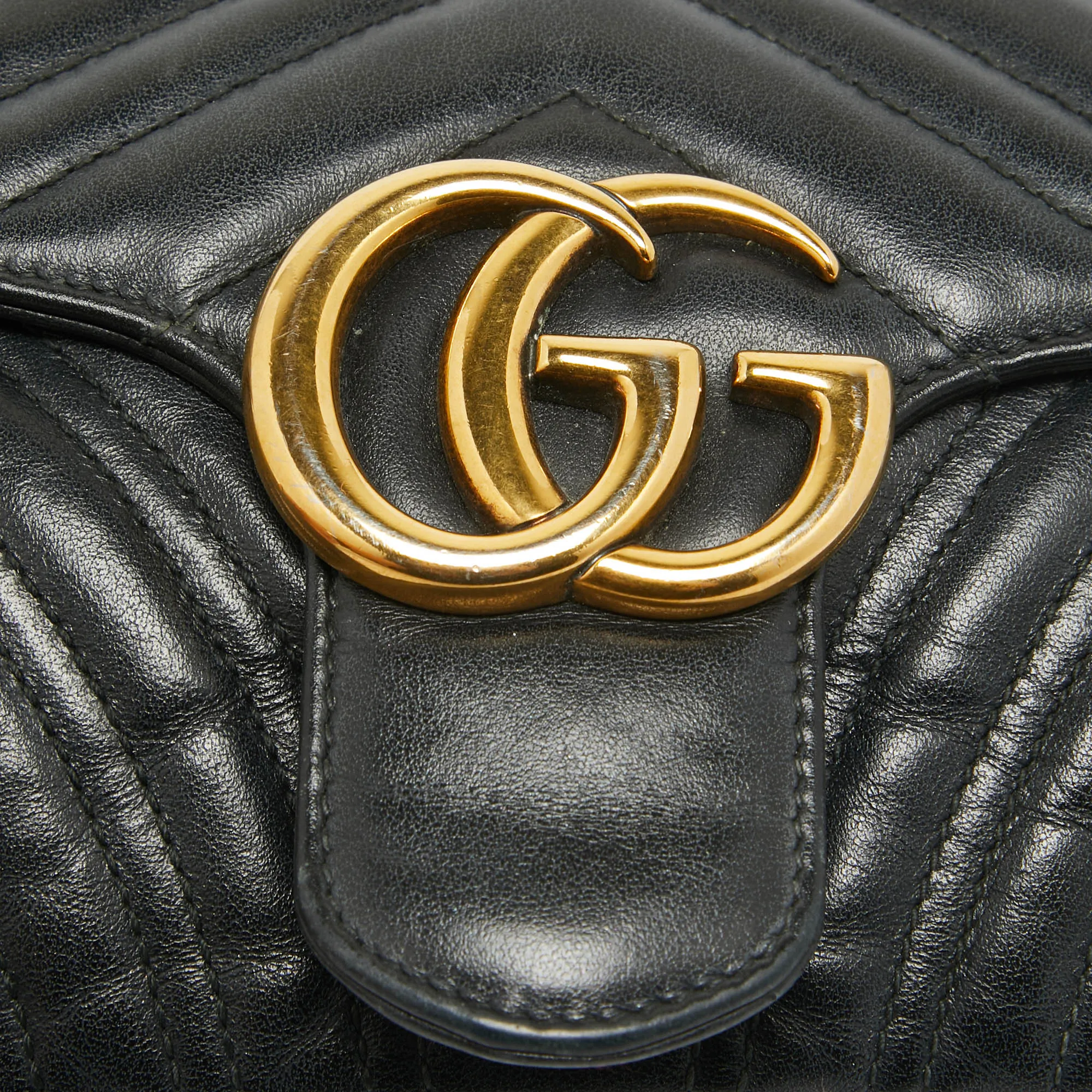 Gucci  Matelassé Leather Small Gg Marmont Shoulder Bag