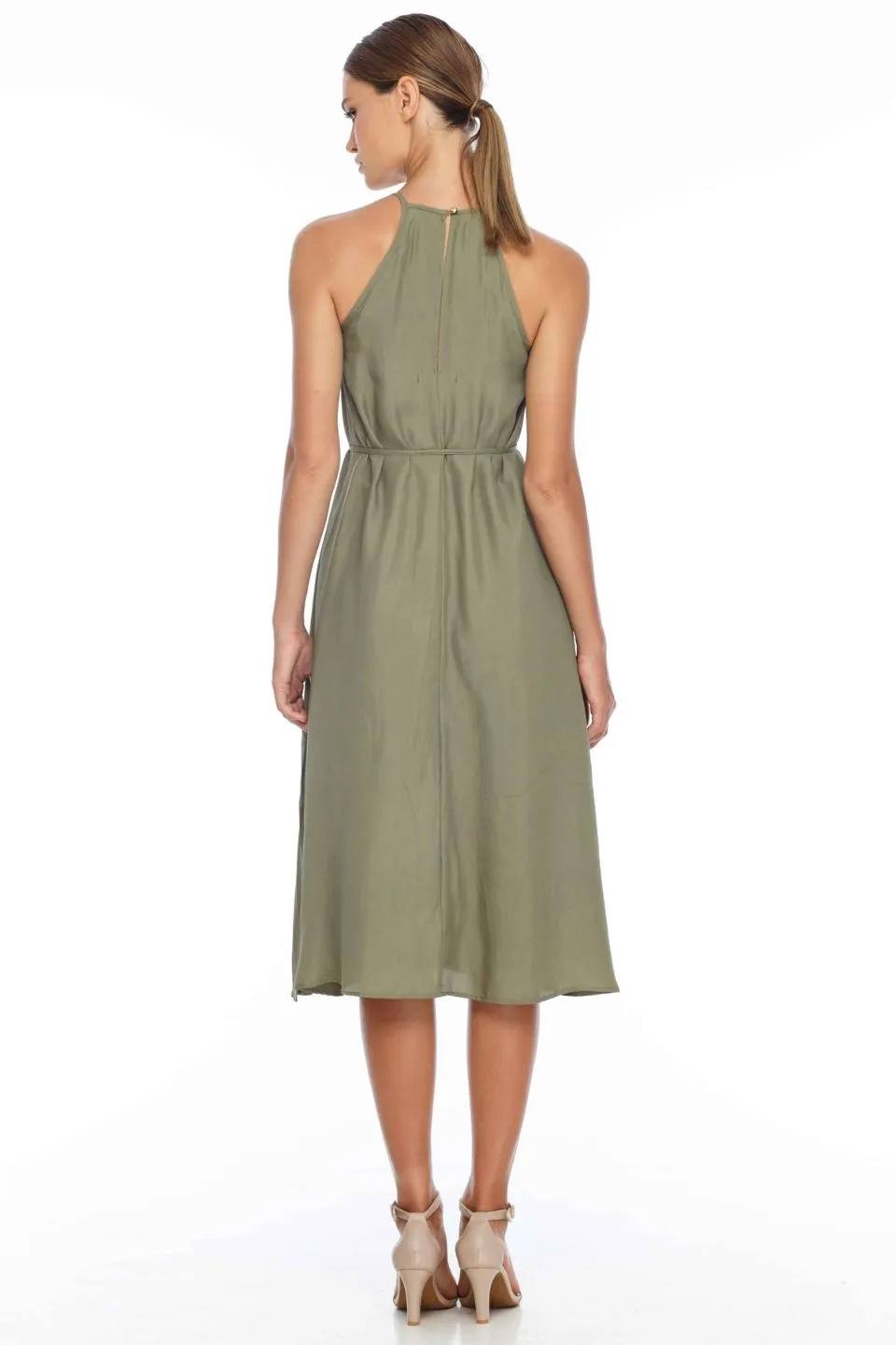 Haven Maxi Misty Khaki Strappy Dress