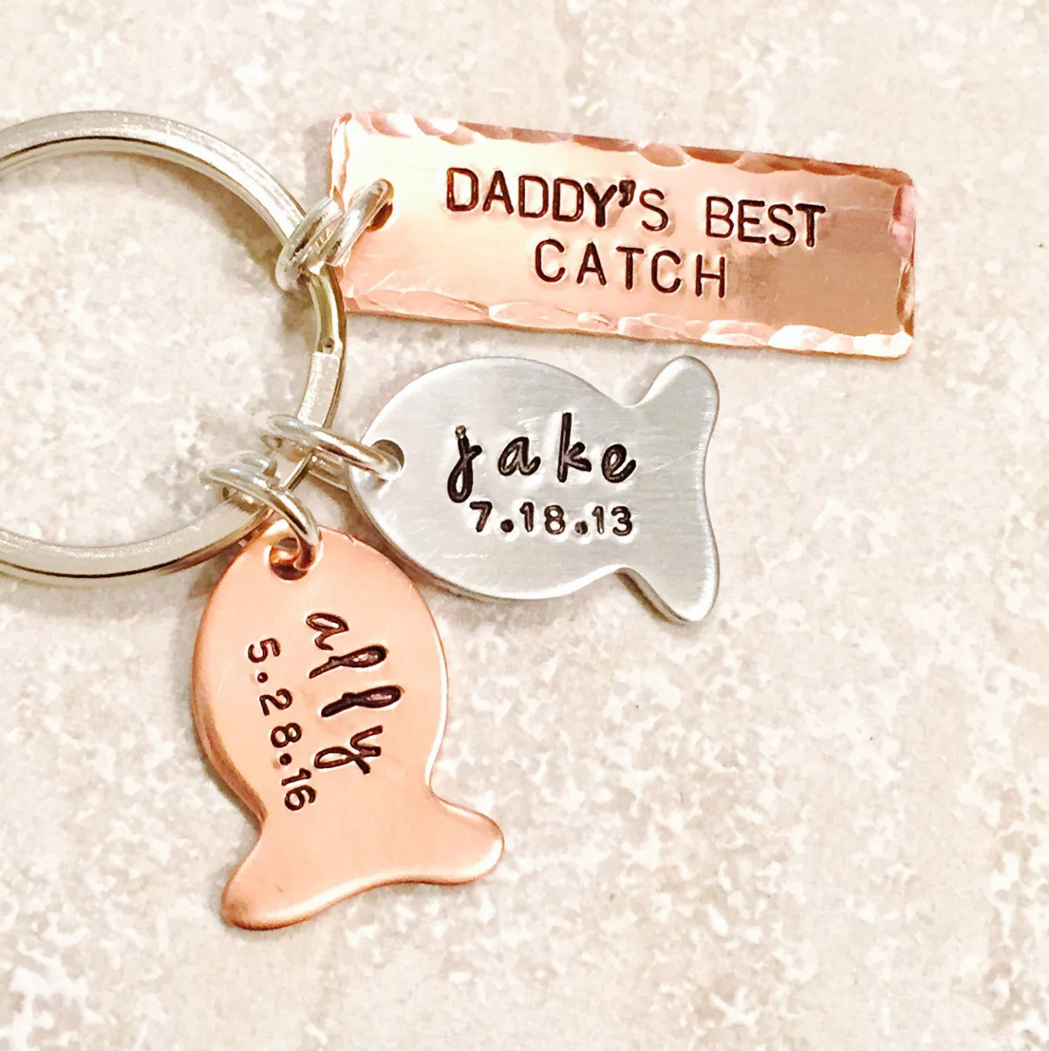 Hooked On Dad,Fishing Keychain, Our Best Catch Dad, Fish Keychain, Boyfriend Gift, Fishing, natashaaloha